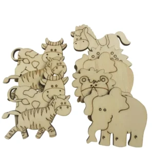 Set Figuritas De Animales En Madera