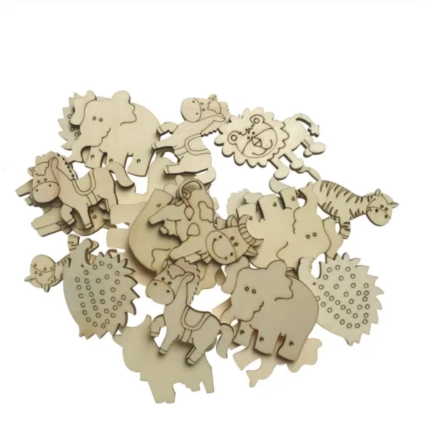 Set Figuritas De Animales En Madera