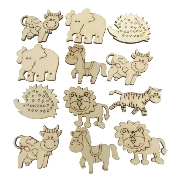 Set Figuritas De Animales En Madera